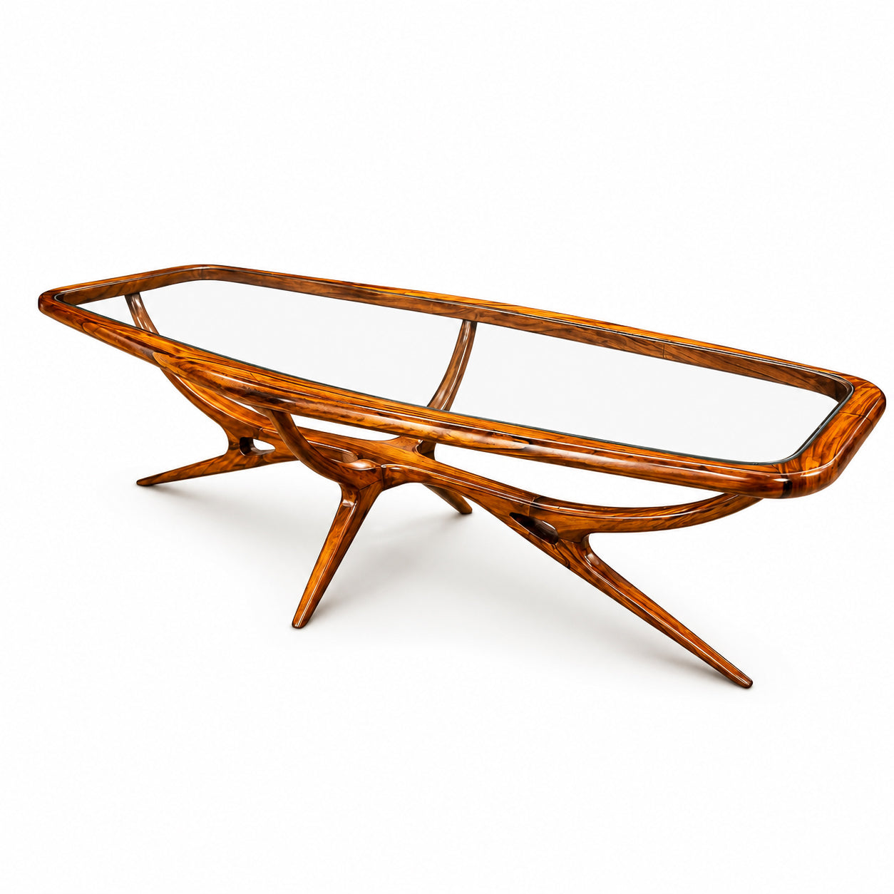 Giuseppe Scapinelli Sculptural Wooden Coffee Table, Brazil, 1950s