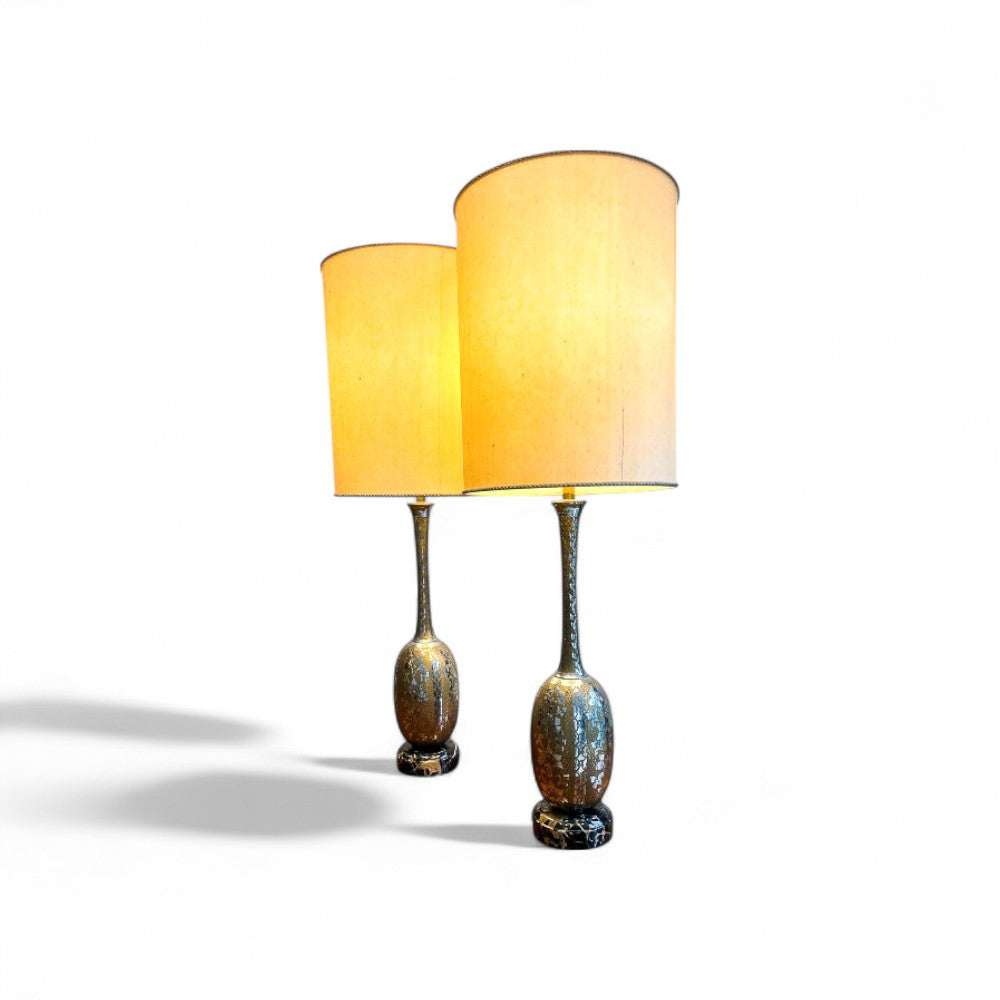Pair of Art Nouveau Table Lamps in Metal, Brass and Marble, US, 1930s – Lot 825