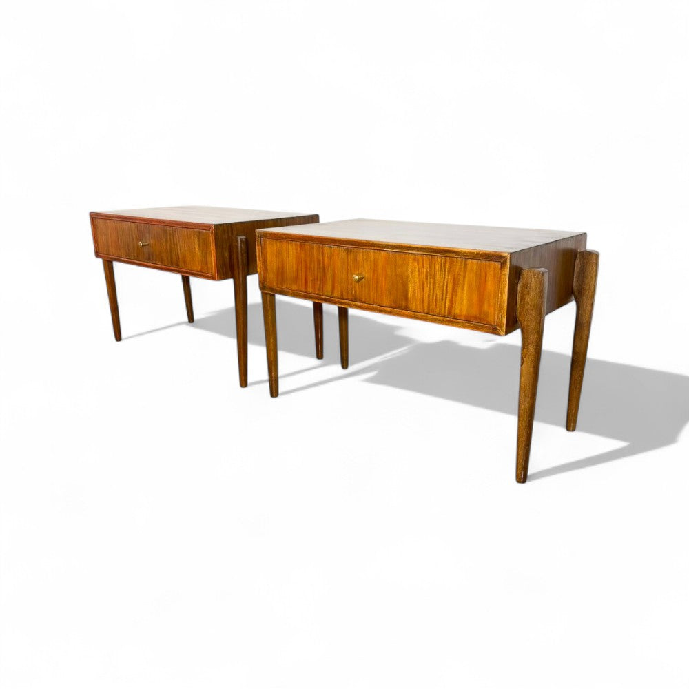 Night Stands with drawer in Caviuna wood, Unknown, 1950s - Lot 830