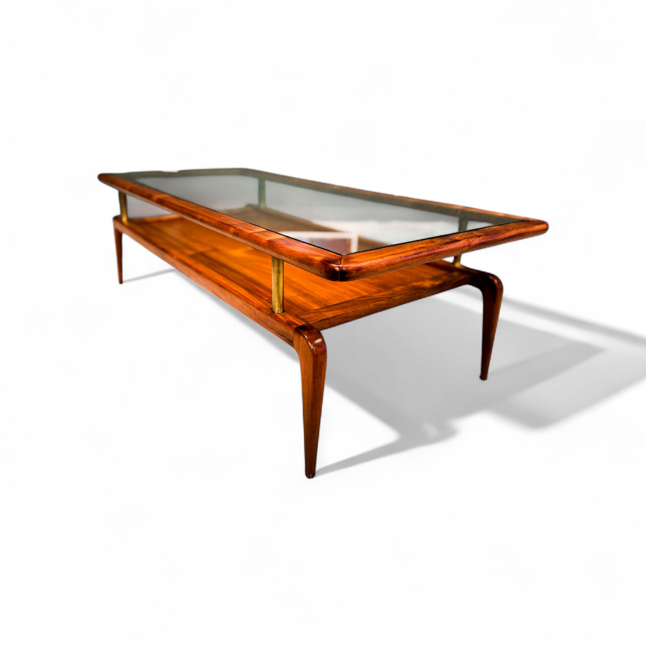 Coffee Table in Caviuna wood & Glass, Giuseppe Scapinelli, 1950s - Lot 820A
