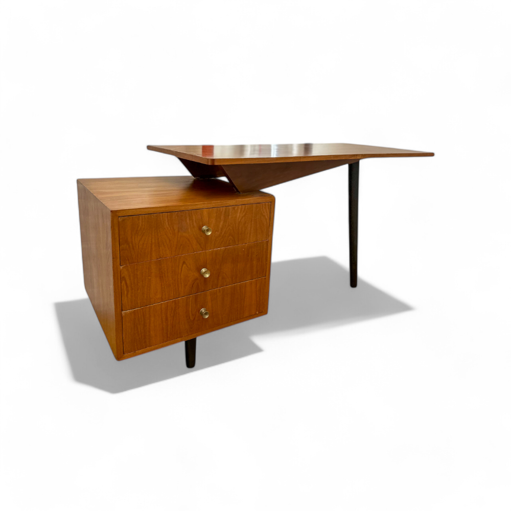 Three Legged Desk in Wood, Moveis Fratte, 1950s - Lot 172