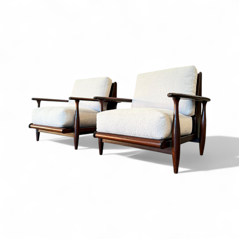 Pair of Armchairs in Rosewood & Boucle, Liceu De Artes, 1960s - Lot 218