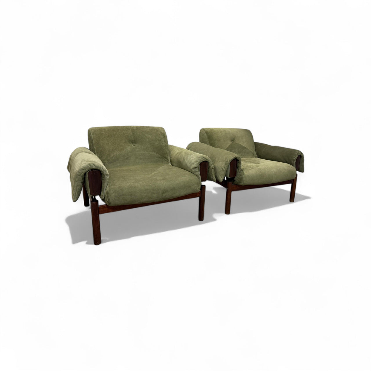Armchair "MP-13" in Rosewood and Green Suede, Percival Lafer, 1960s - Lot 819