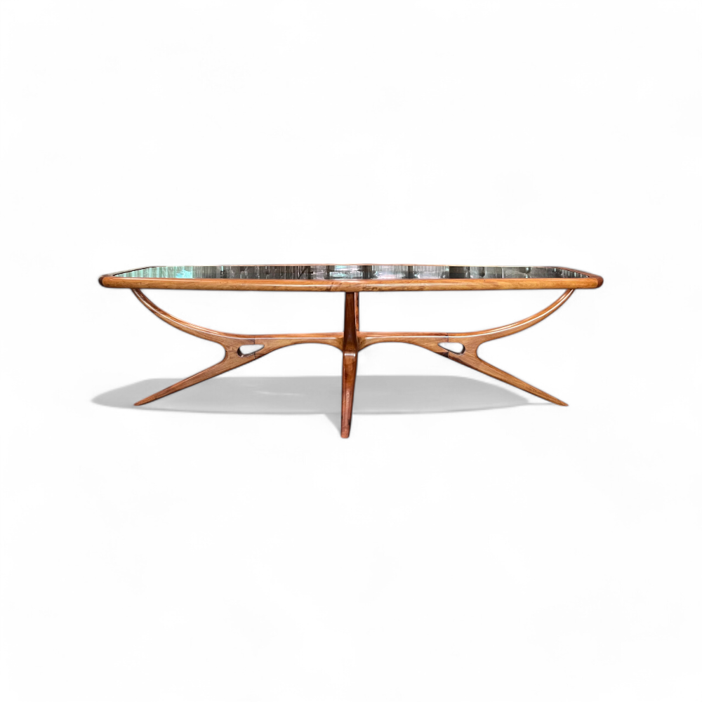 Coffee Table in Caviuna & Glass by Giuseppe Scapinelli, 1950s - Lot 770