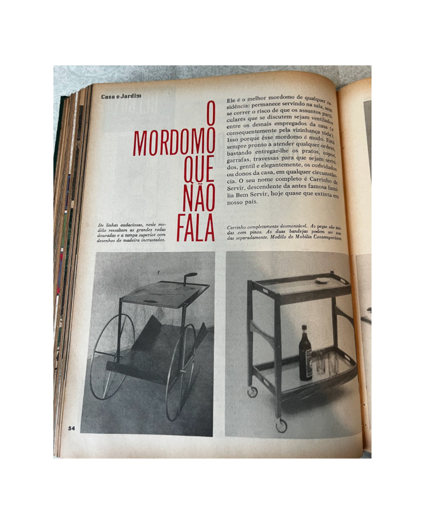 Carrinho de Cha” Bar Cart in Rosewood, Iron, & Brass, Jorge