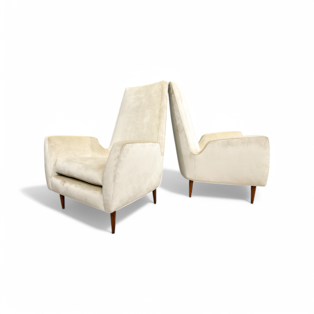 Pair of Armchairs in Caviuna Hardwood & Velvet Giuseppe Scapinelli, 1950s - Lot 356