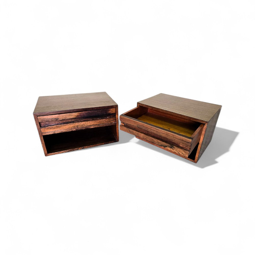 Floating Night Stands with Drawer in Rosewood, Unknown, 1950s - Lot 829