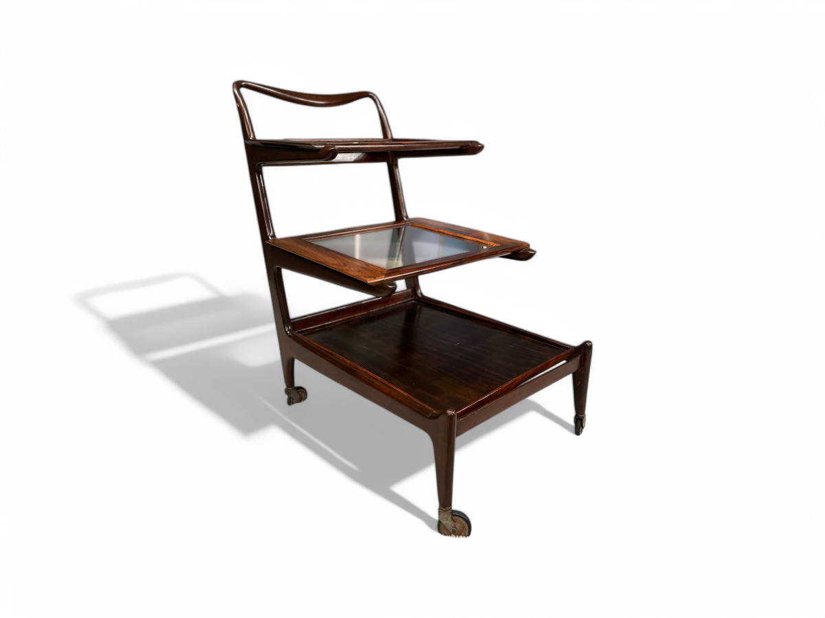 Bar Cart in Rosewood & Glass, Carlo Hauner and Martin Eisler, 1950s - Lot 193