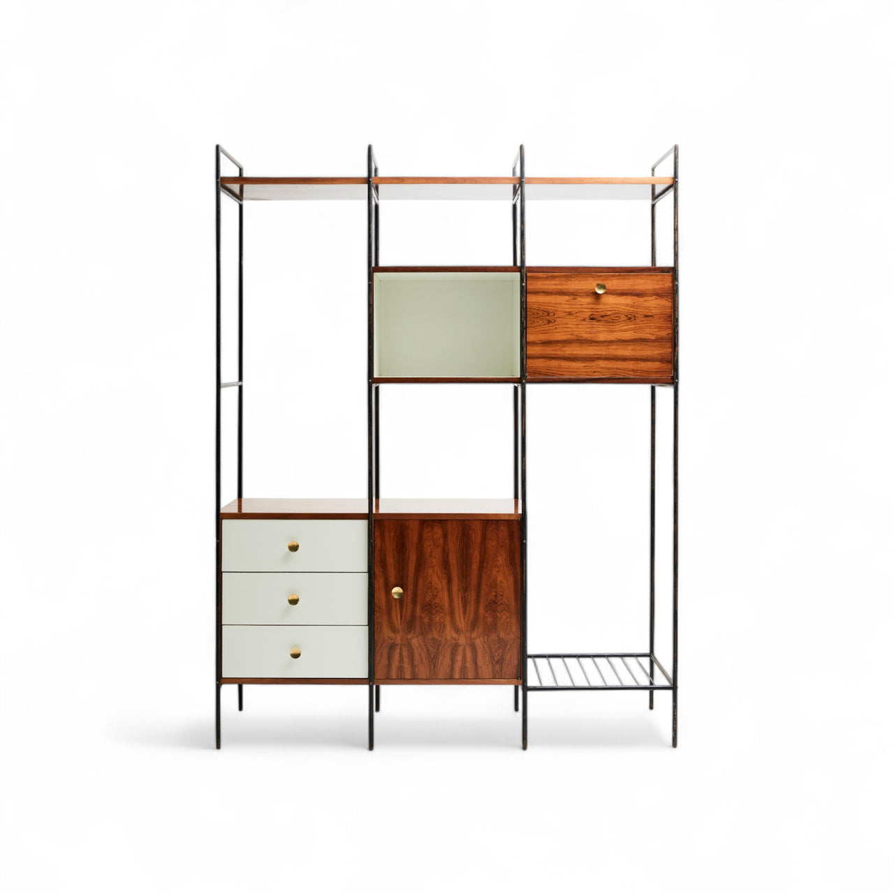 "MF 710" Bookshelf in Rosewood & Metal, Geraldo de Barros, 1950s - Lot 109