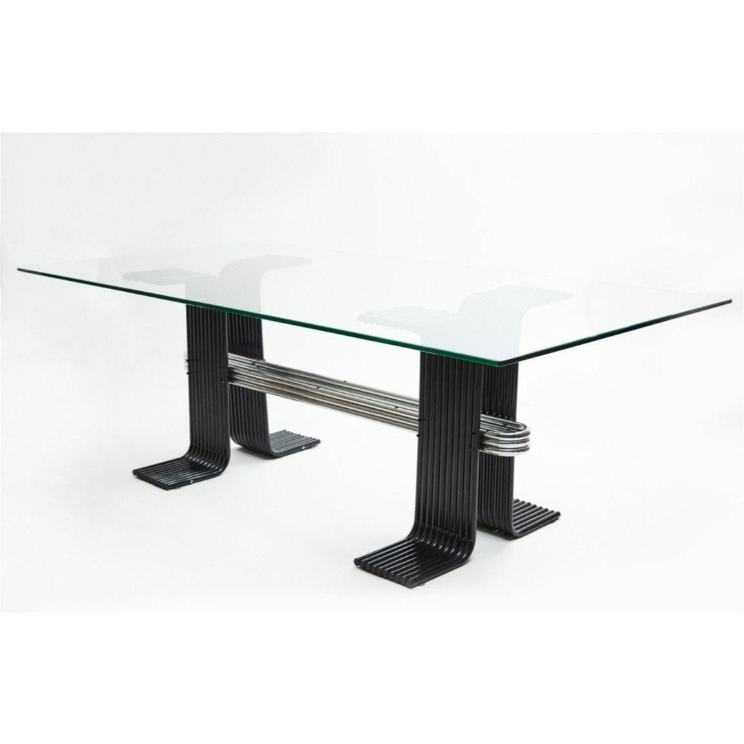 Dining Table in Iron, Chrome, & Glass, by Forma, c. 1970s - Lot 123