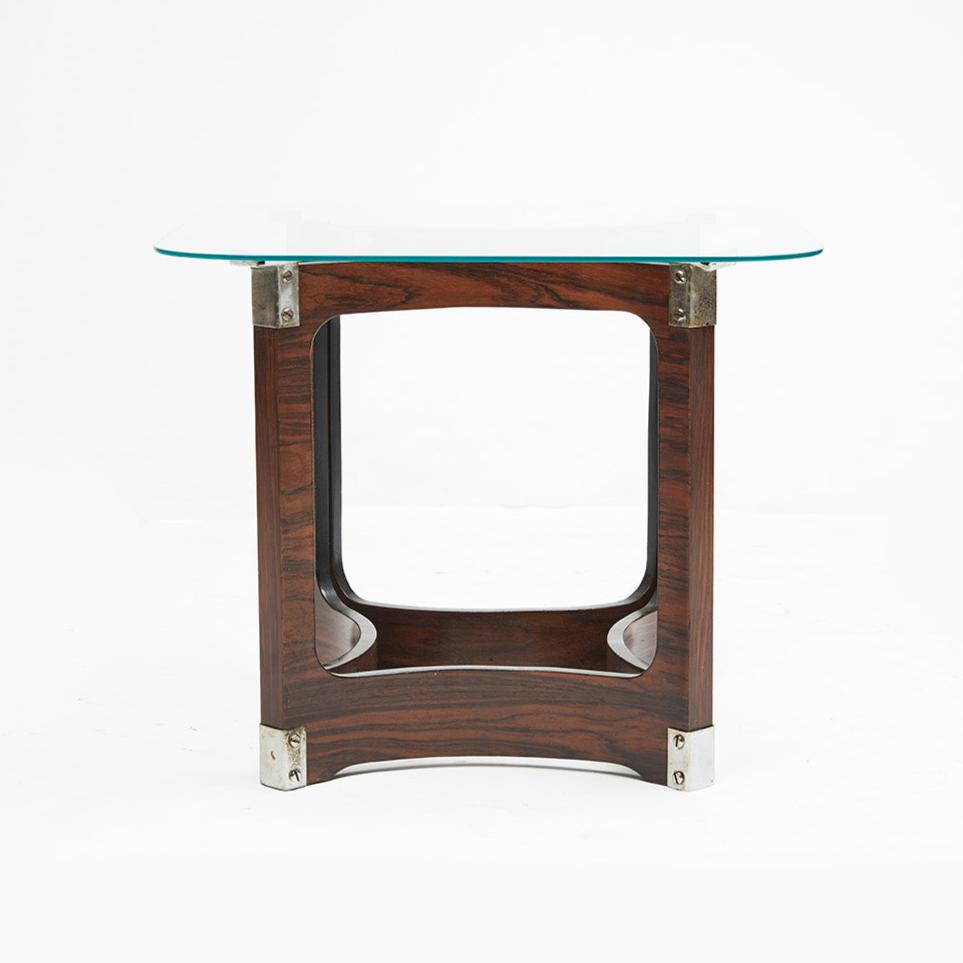 Side Table in Hardwood & Glass by Novo Rumo, c. 1960s - Lot 11