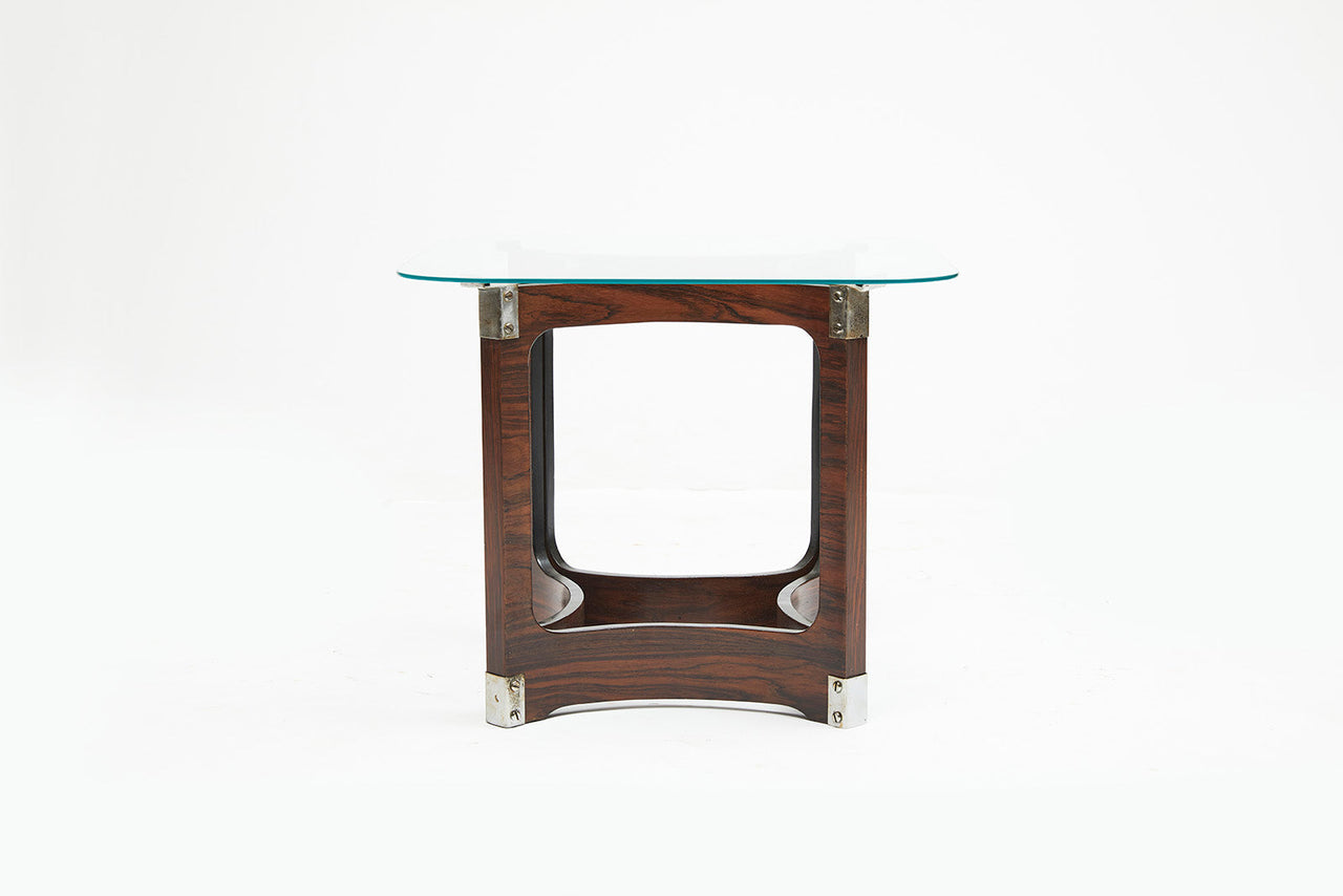 Side Table in Hardwood & Glass by Novo Rumo, c. 1960s - Lot 11