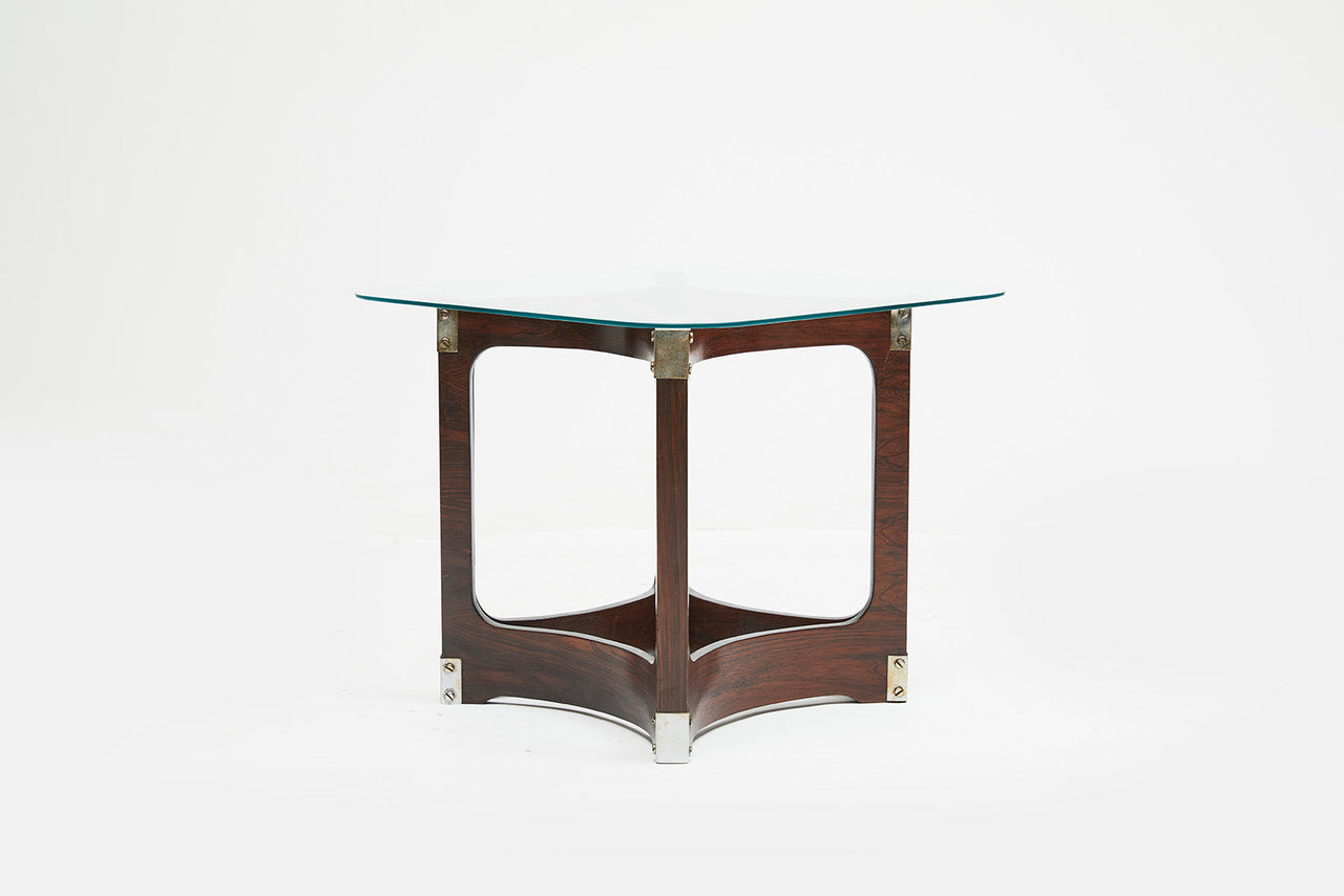 Side Table in Hardwood & Glass by Novo Rumo, c. 1960s - Lot 484