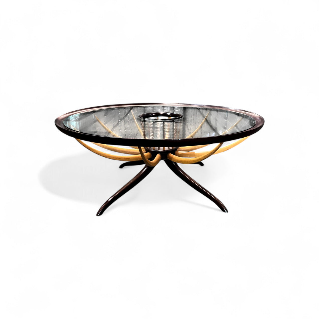 Coffee Table with Flower Vase in Two Woods, Giuseppe Scapinelli, 1950s - Lot 729A