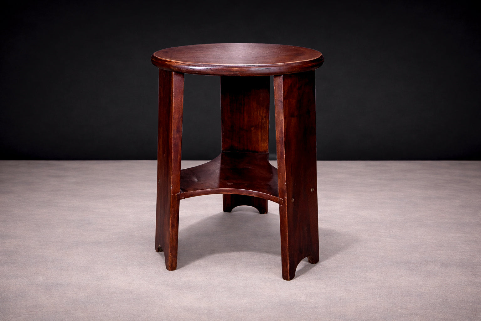 Brazilian Mid-Century Three Legged Round Stool in Hardwood, Cimo