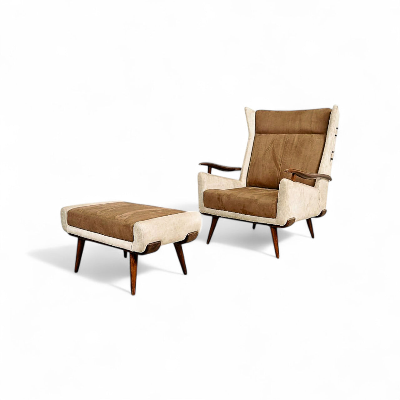"Bergere" Armchair with Ottoman, Jorge Zalszupin, 1950s - Lot 737A