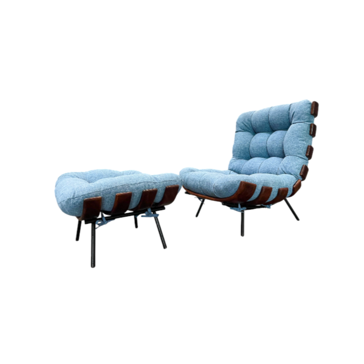 “Costela” Armchair with Ottoman, Martin Eisler for Moveis Artesanal, 1954 - Lot 367-654