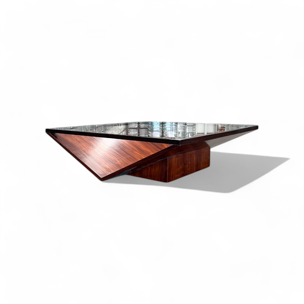 Coffee Table in Rosewood, Glass & Metal, Unknown, 1960s - Lot 746