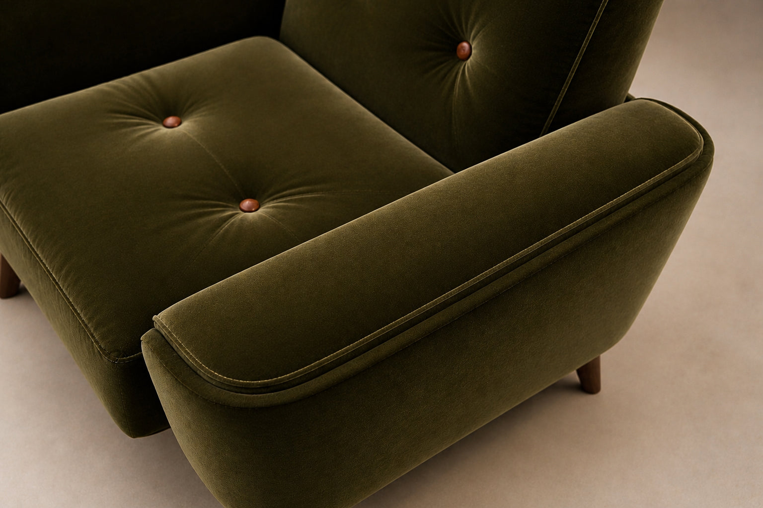 Pair of “Pullman” Armchairs in Dark Olive Velvet, Jorge Zalszupin