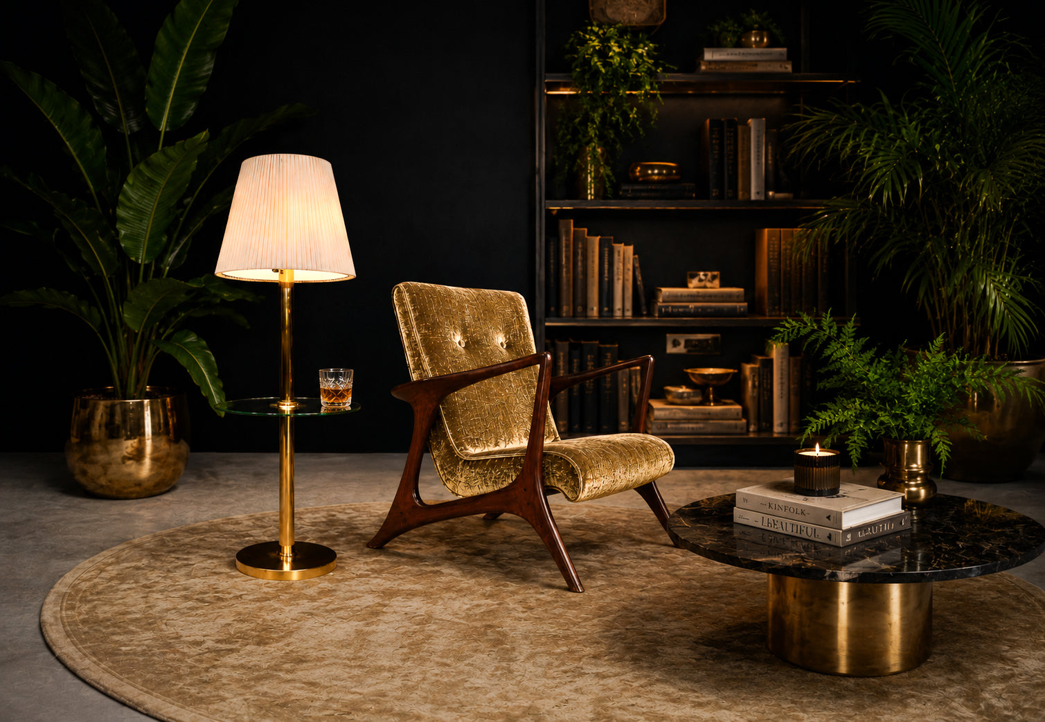Vladimir Kagan Lounge Chair in Brazilian Rosewood & Velvet, Brazil