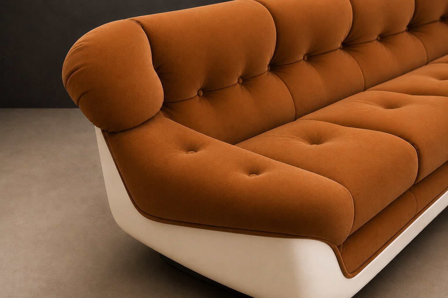 Brazilian Modern “VIP” Sofa in Fiberglass & Mohair by Jorge