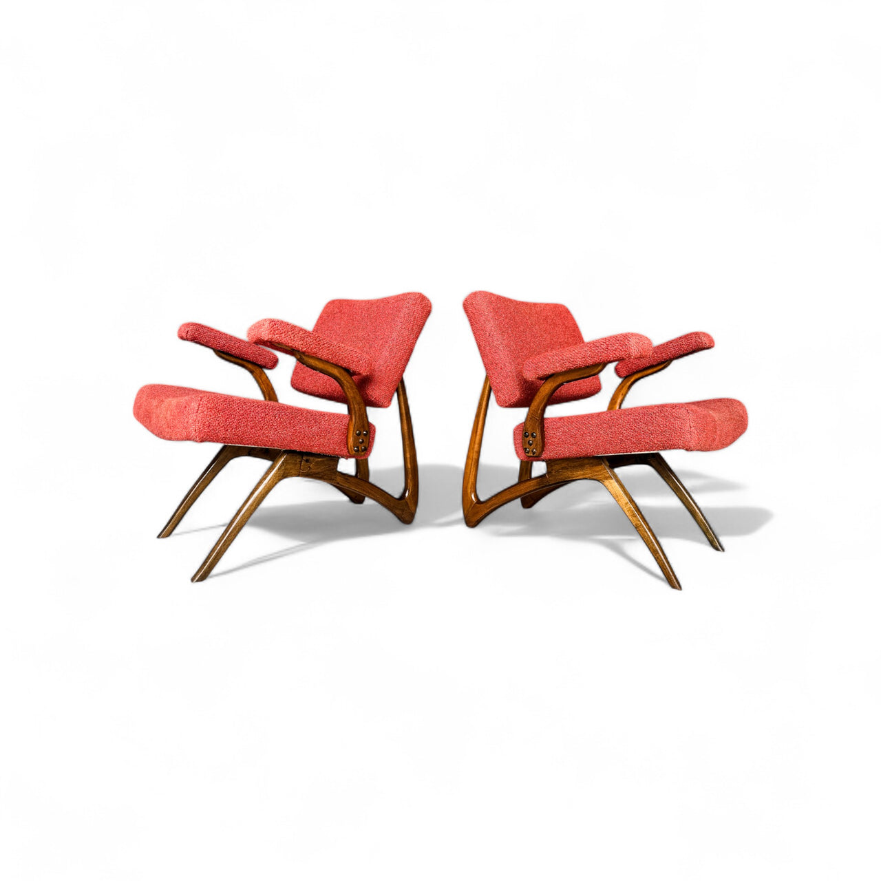 Set of Two Armchair in Imbuia wood & Boucle, Cimo, 1950s - Lot 720A