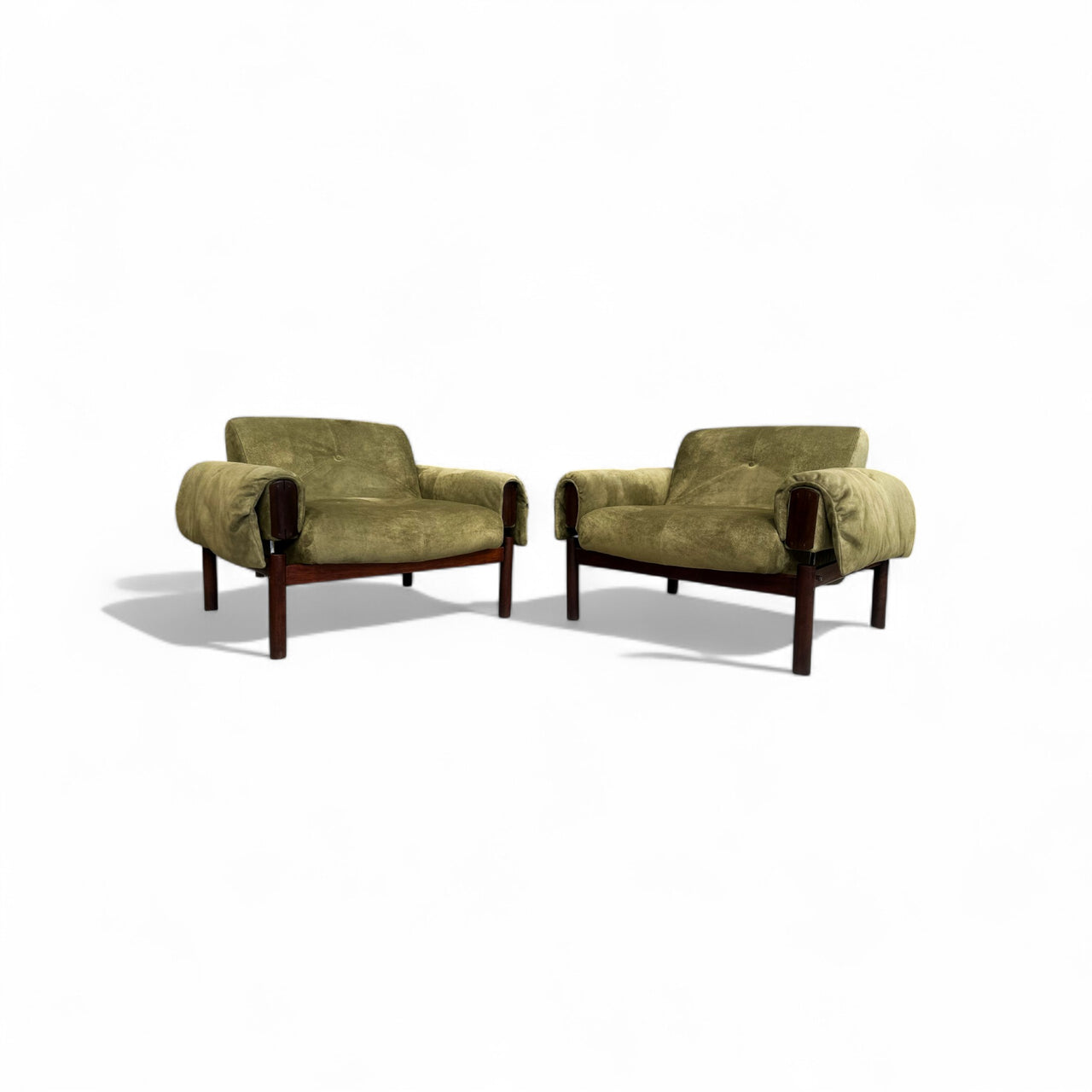 Armchair "MP-13" in Rosewood and Green Suede, Percival Lafer, 1960s - Lot 819