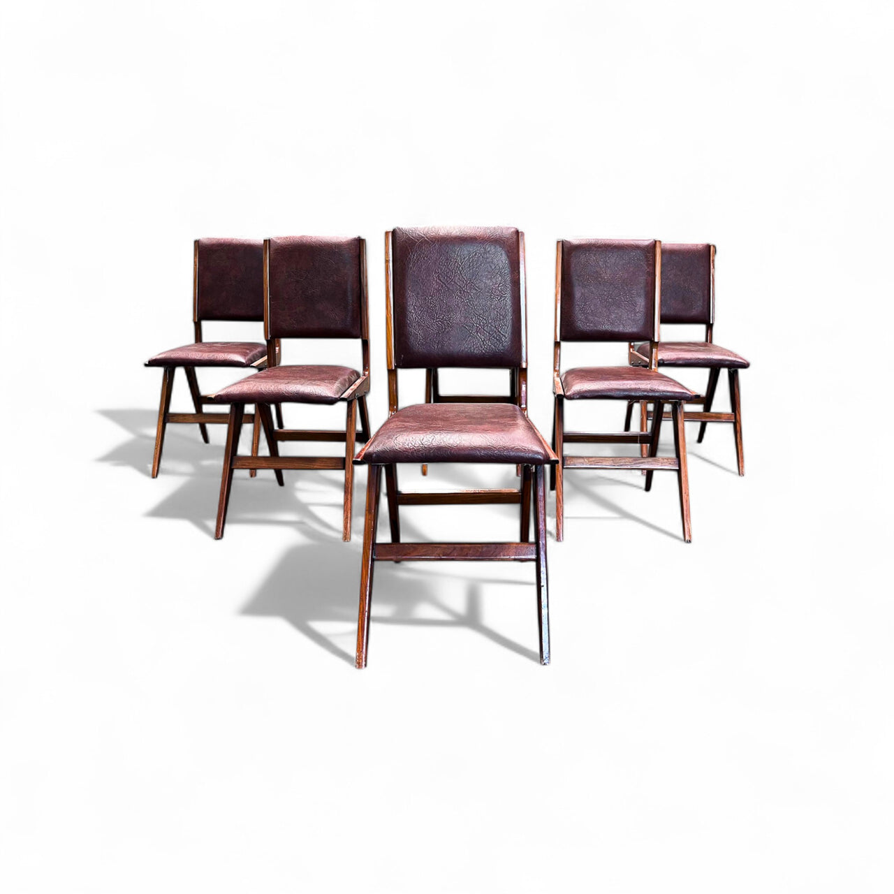 Set of 6 Chairs in Leather and Rosewood, Carlo Hauner and Martin Eisler for Forma, 1950s - Lot 758