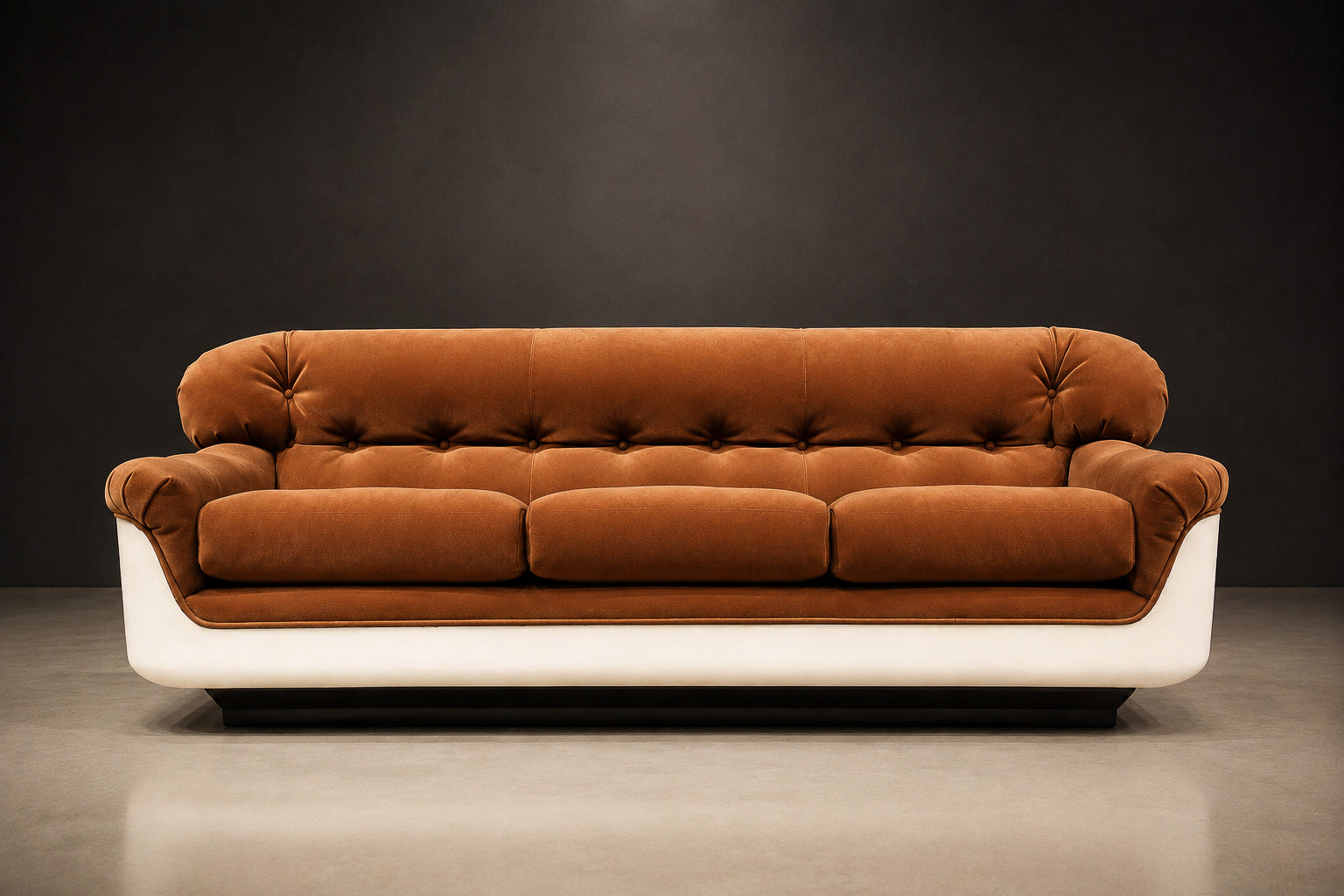 Brazilian Modern “VIP” Sofa in Fiberglass & Mohair by Jorge