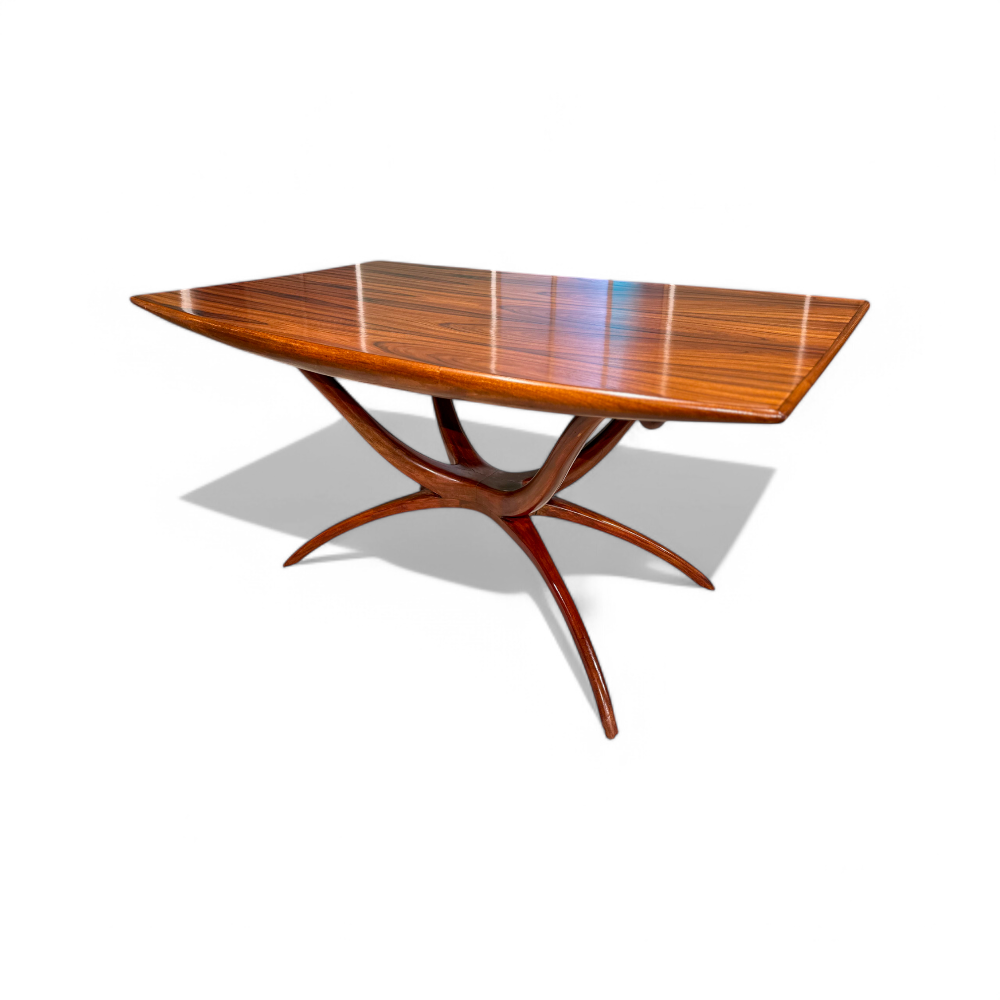 Dining Table with Sculpted Base in Caviuna Wood, Giuseppe Scapinelli, 1950s  - Lot 84A