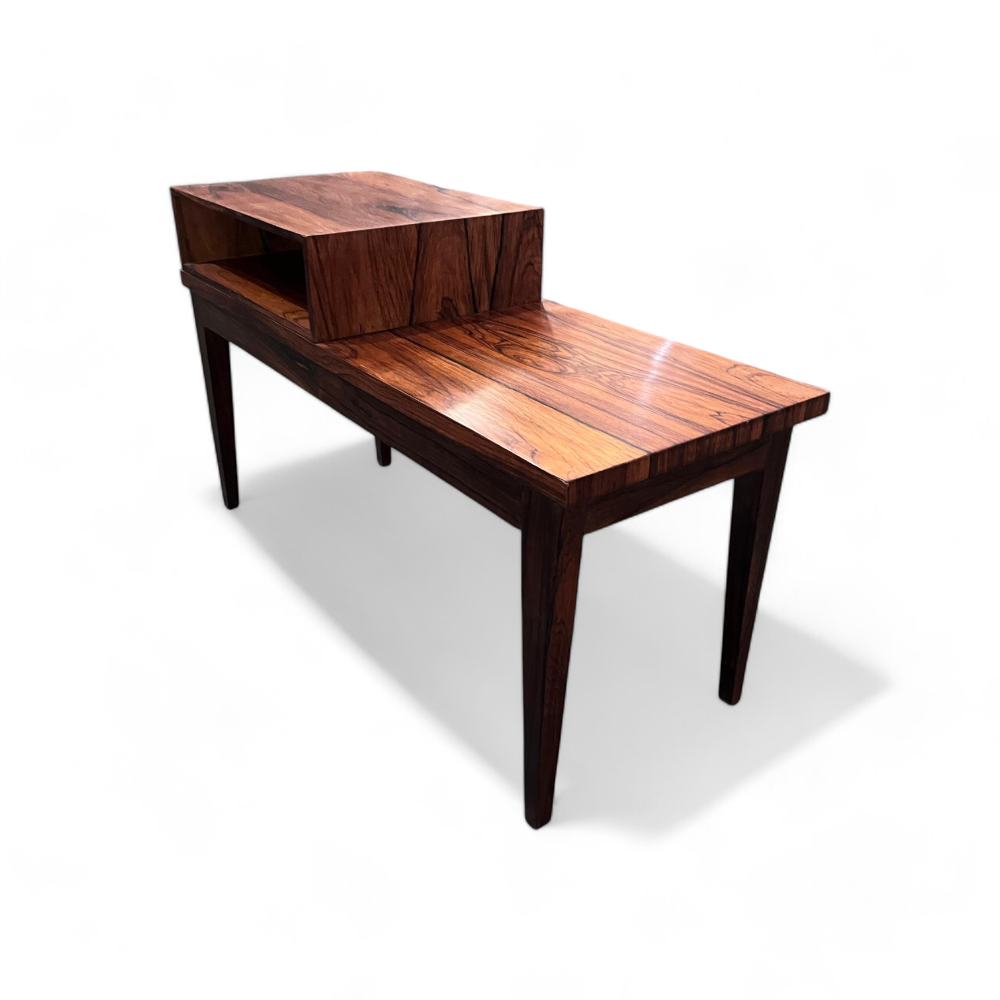 Side table with bench & storage in Rosewood, Unknown, 1960s - Lot 647