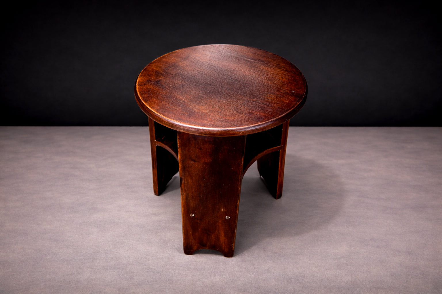 Brazilian Mid-Century Three Legged Round Stool in Hardwood, Cimo