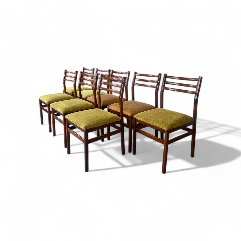 Set of 8 Chairs in Hardwood & Fabric by Alexandre Rapoport, 1960s - Lot 661