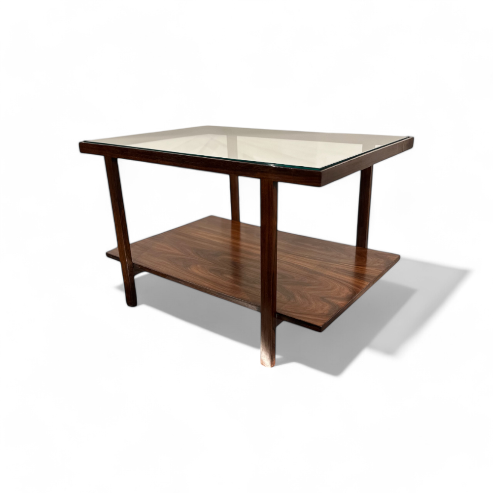 Rectangular Side Table in Rosewood & Glass, Unknown, 1960s - Lot 640A