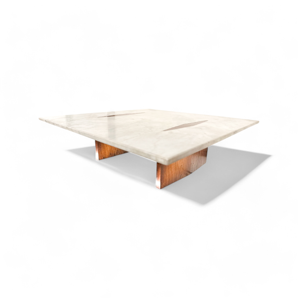 “Limestone” Coffee Table in Rosewood & Marble, Jorge Zalszupin, 1959 - Lot 553