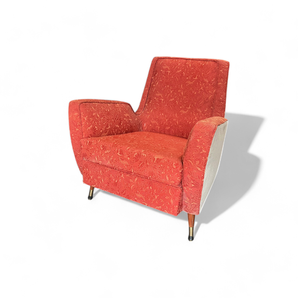 Armchair in Hardwood, Tapered Legs & Fabric by Giuseppe Scapinelli, 1950s - Lot 679