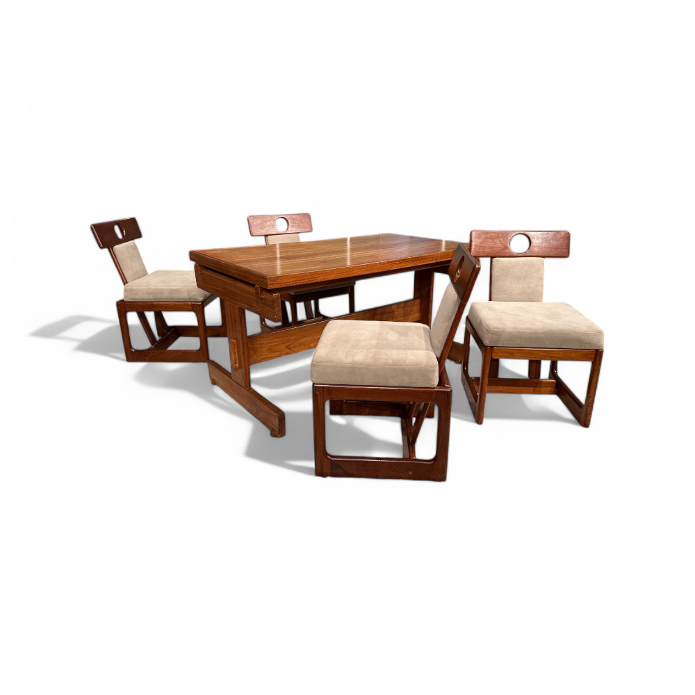 “Cuiaba” Dining Set in Hardwood, Sergio Rodrigues, 1970s  - Lot 478-479