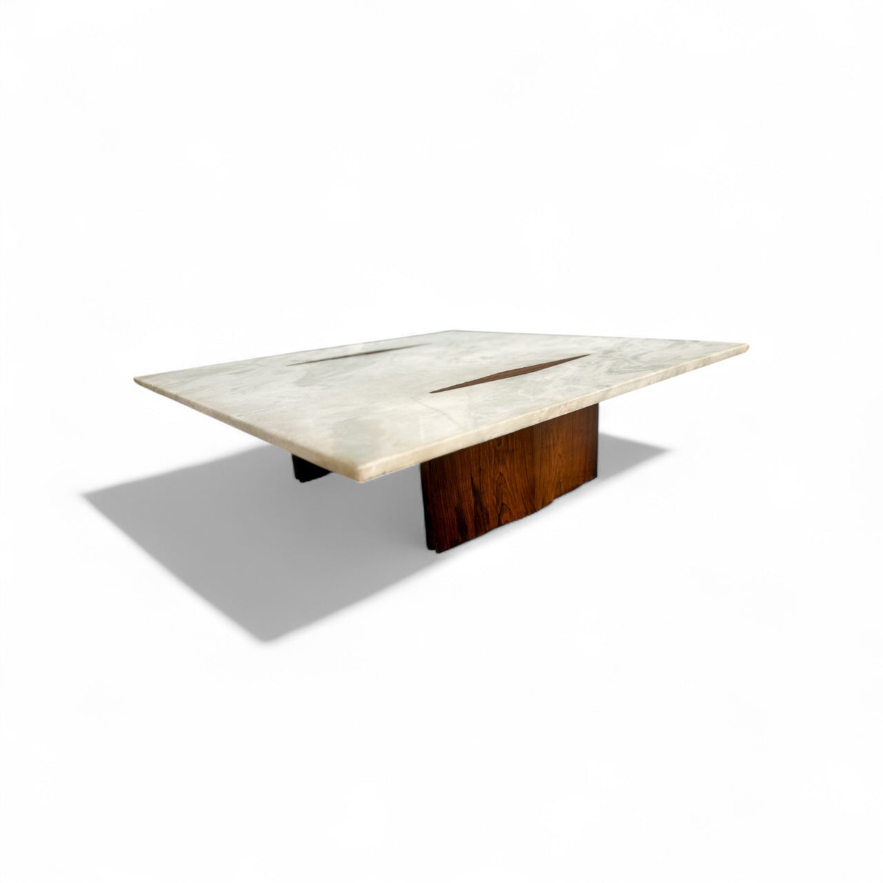 “Limestone” Coffee Table in Rosewood & Marble, Jorge Zalszupin, 1959 - Lot 553A