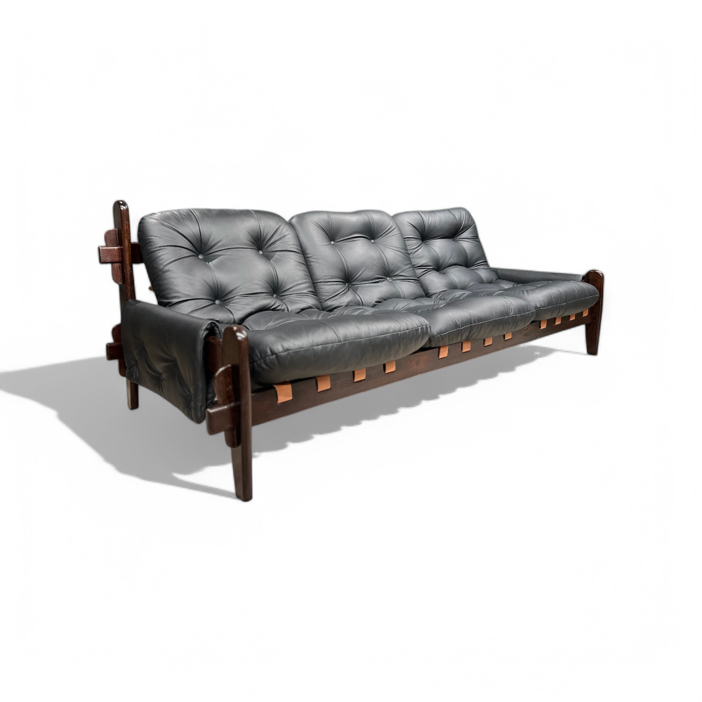 Leather Sofa in Rosewood & Leather, Jean Gillon, 1970s - Lot