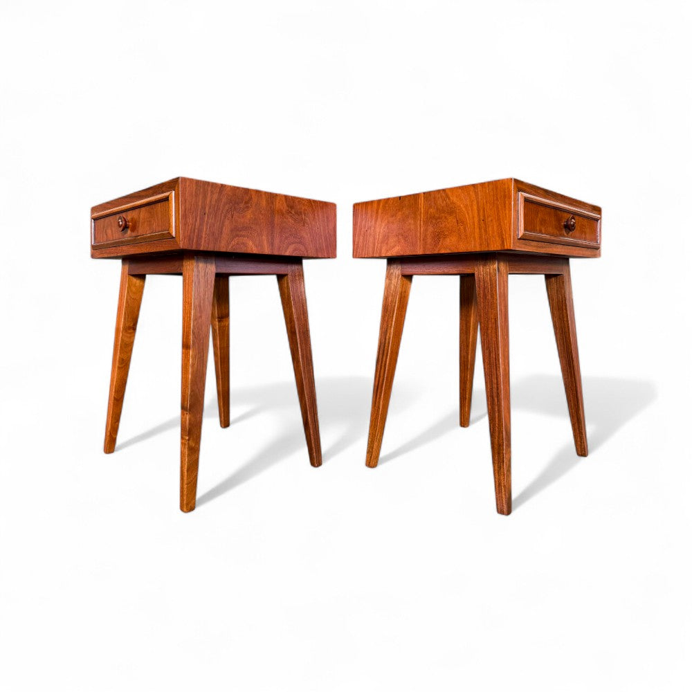 Night Stands with drawer in Hardwood, Tepperman, 1950s - Lot 816