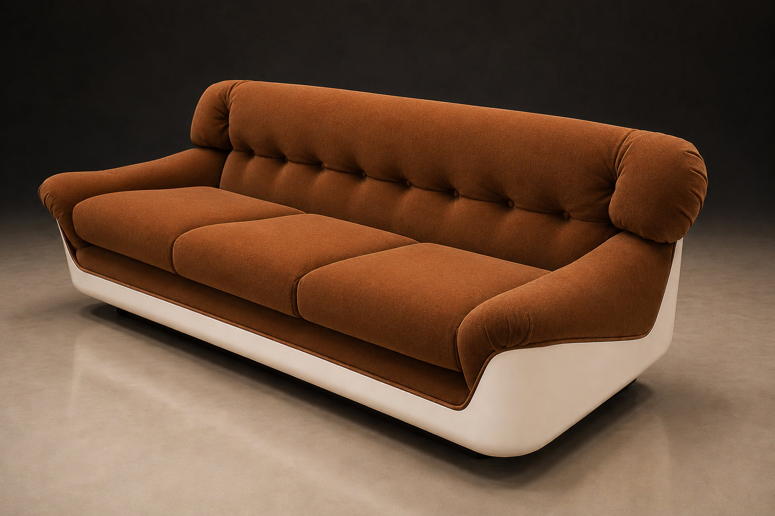 Brazilian Modern “VIP” Sofa in Fiberglass & Mohair by Jorge