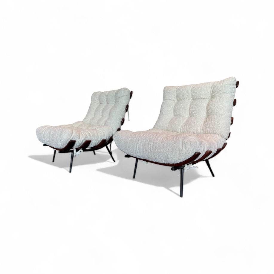 Pair of Costela Armchairs in Hardwood & Fabric by Pallar, 1960s - Lot 607