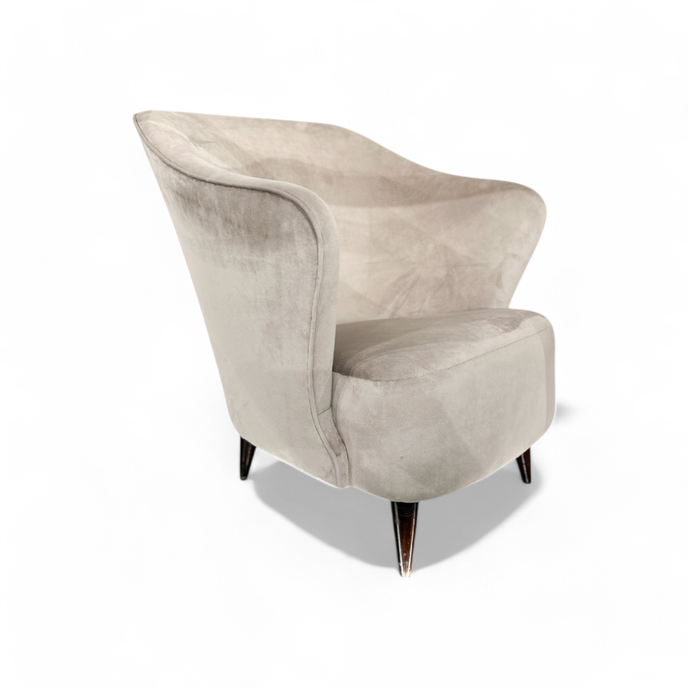 “Concha” Armchair in Grey Fabric, Att. to Joaquim Tenreiro, 1950s - Lot 138