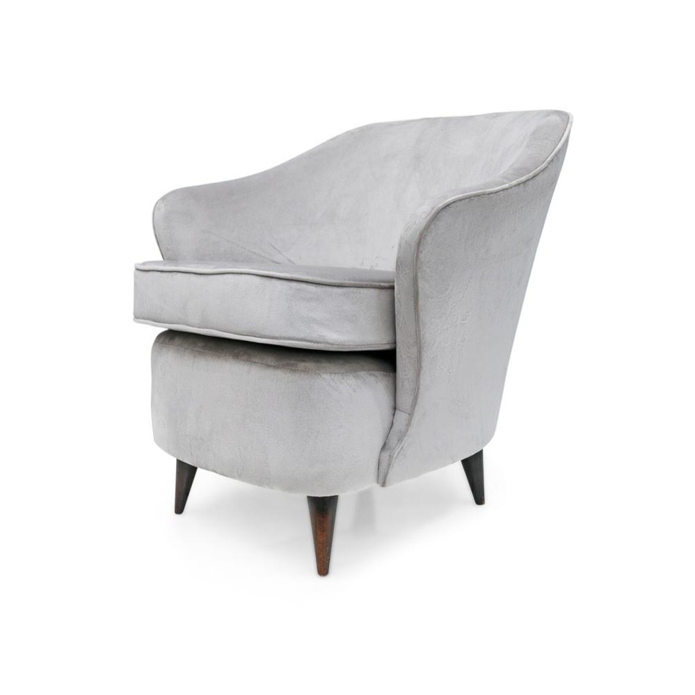 “Concha” Armchair in Grey Fabric attributed to Joaquim Tenreiro, 1950s - Lot 138