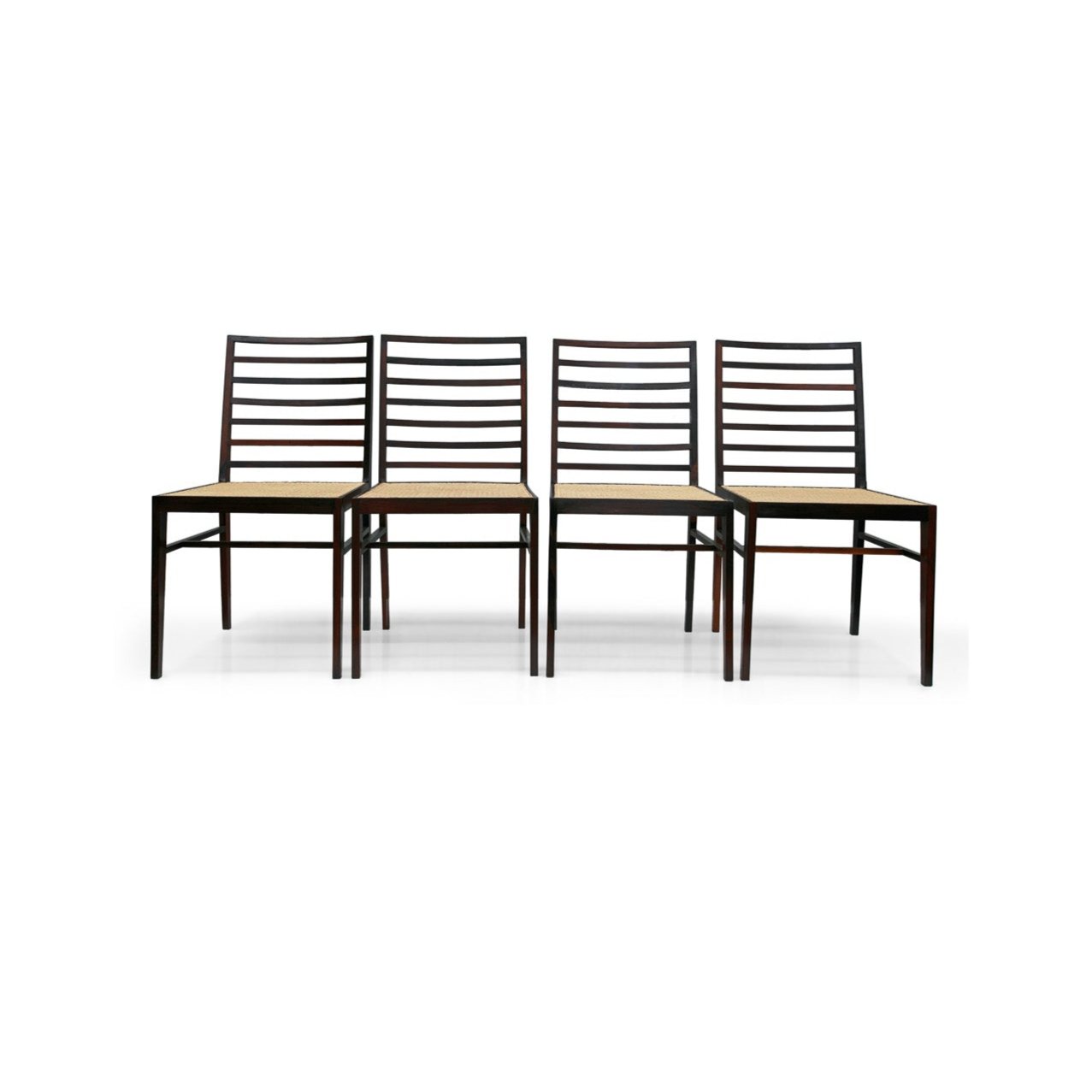 Set of Four Chairs in Hardwood & Cane by Joaquim Tenreiro, c. 1950s - Lot 167