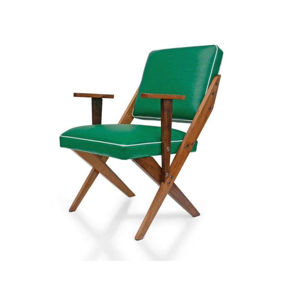 Armchair in Green Faux Leather by Jose Zanine Caldas, c. 1950s - Lot 134