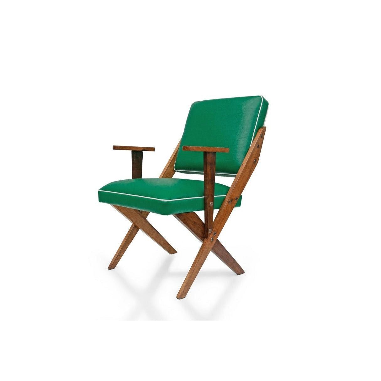 Armchair in Green Faux Leather by Jose Zanine Caldas, c. 1950s - Lot 134