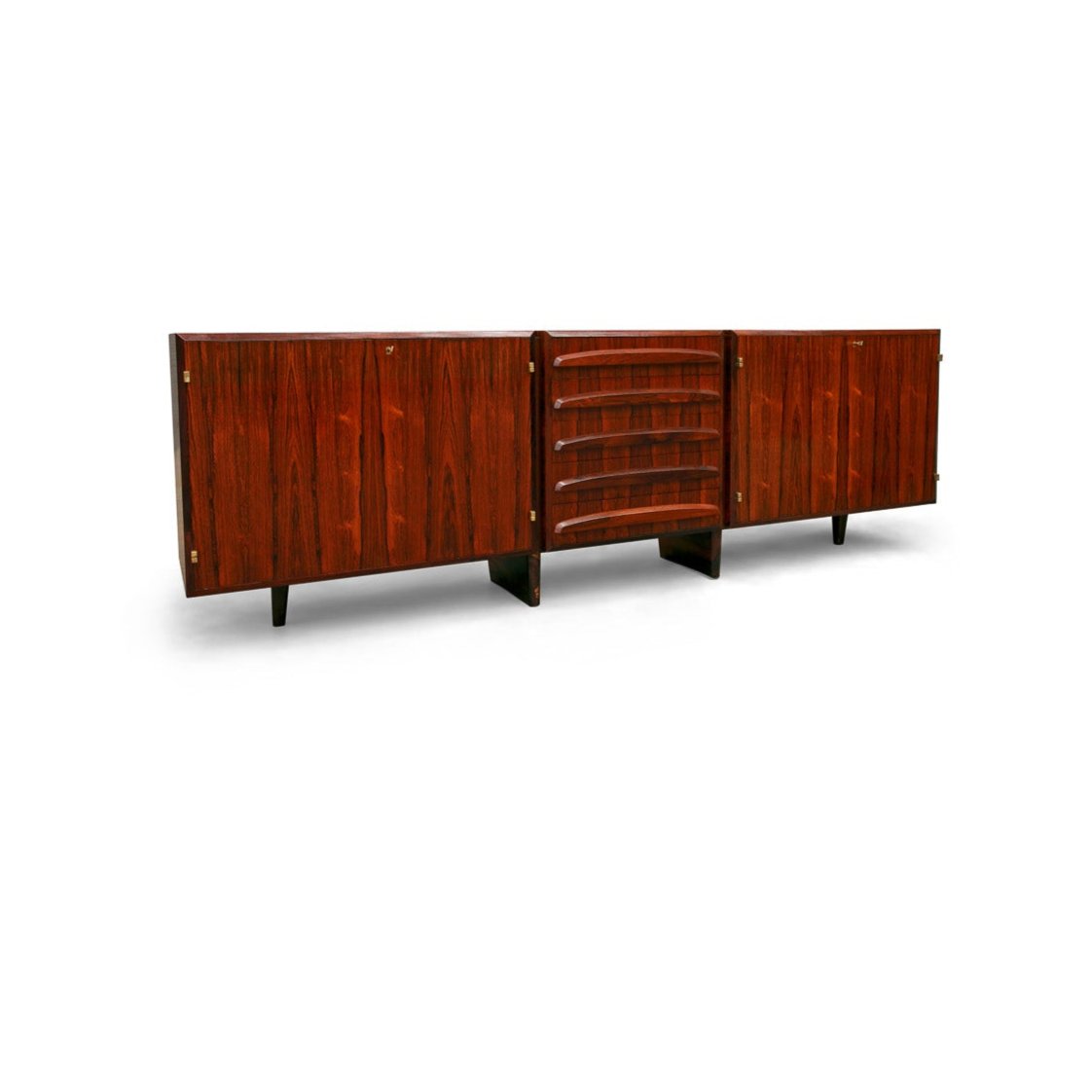 Credenza in Hardwood & Brass, Jean Gillon, 1960’s - Lot 314