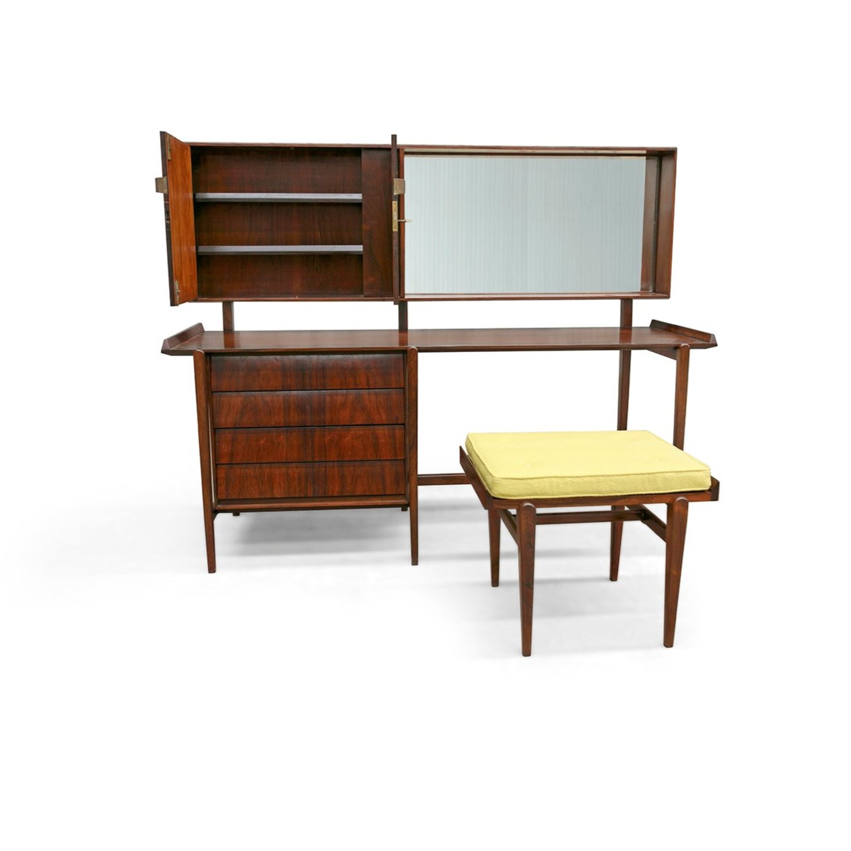 Dresser and Stool in Rosewood, Carlo Hauner for Forma, 1950s - Lot 371