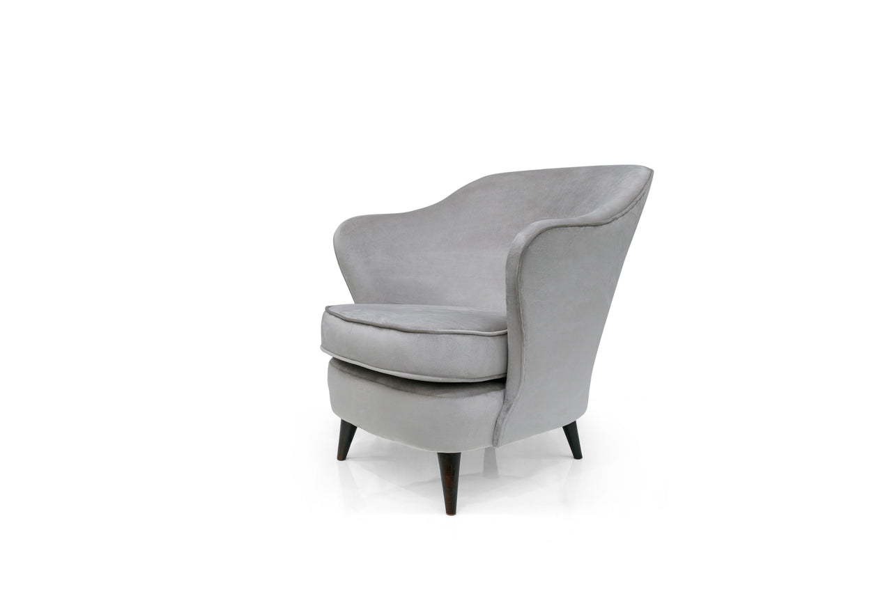 “Concha” Armchair in Grey Fabric attributed to Joaquim Tenreiro, 1950s - Lot 138A